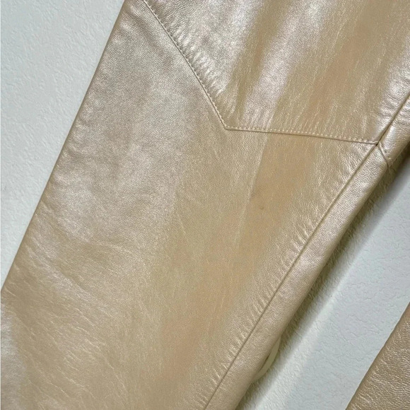 St. John - Gold  Tan Leather Straight Leg - Picture 7 of 15